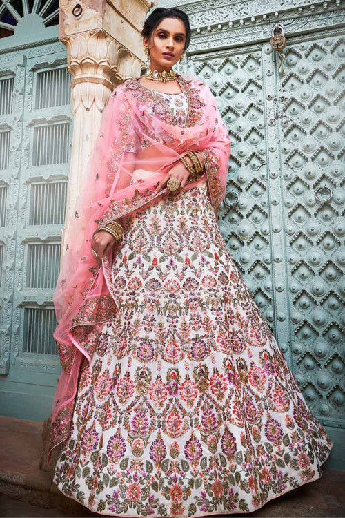 Trendy White Lehenga | Indian dresses, Indian bridesmaid dresses, Simple  lehenga