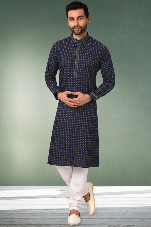 Buy Blue Chinese Collar Neck Digital Print Diwali Dress Collection Online for Women in UK