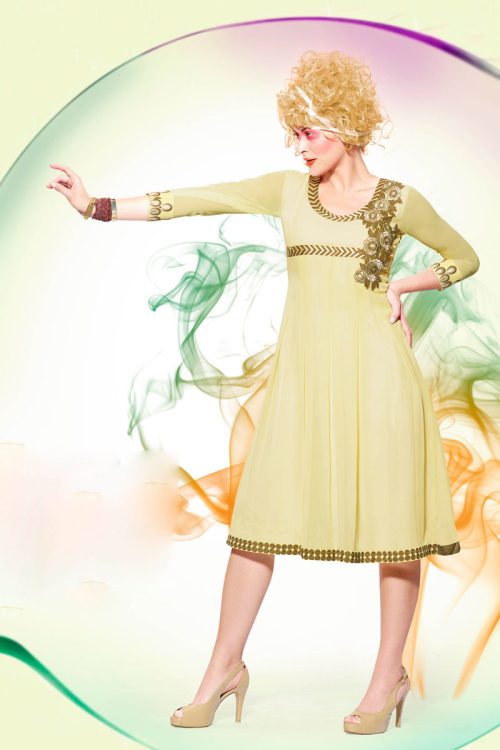 Yellow Georgette Kurti