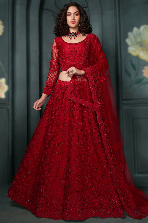 Red wedding lehengas outlet