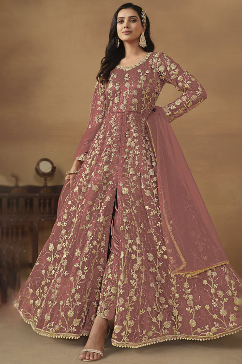 Salwar Kameez Collection Elegant Pink Abaya Style Salwar Kameez