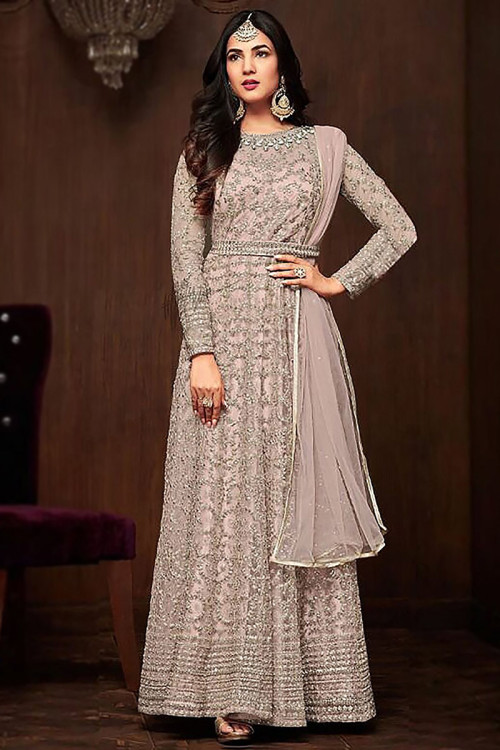 Simple net on sale frock suit design