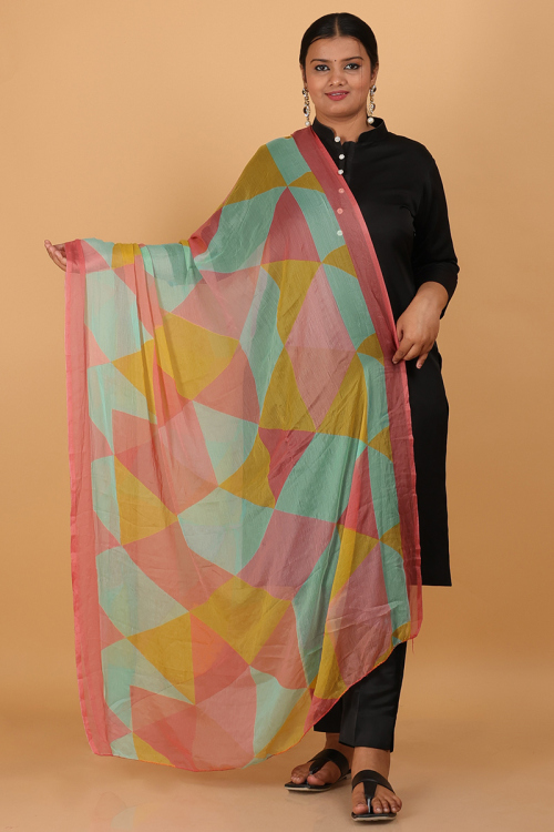 Multi Color Chiffon Printed Dupatta
