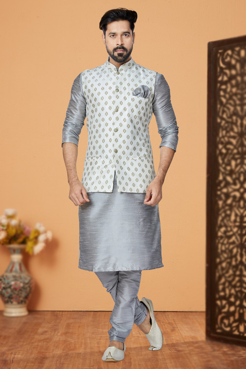 Kurta pajama with jacket for engagement sales