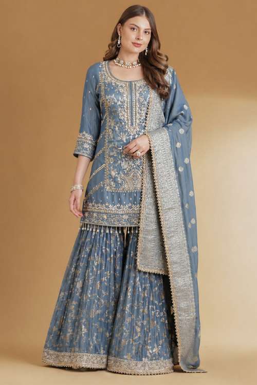 Ethnic Blue Salwar Kameez: Latest Collection of Blue Salwar Kameez in UK