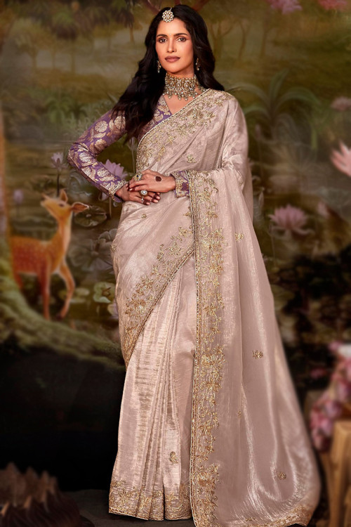 Buy Vetements de mariage Organza Sarees Online for Women in France