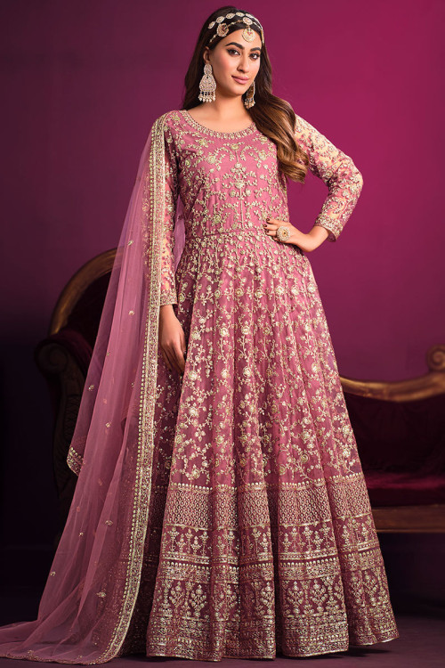Pink colour frock store suit