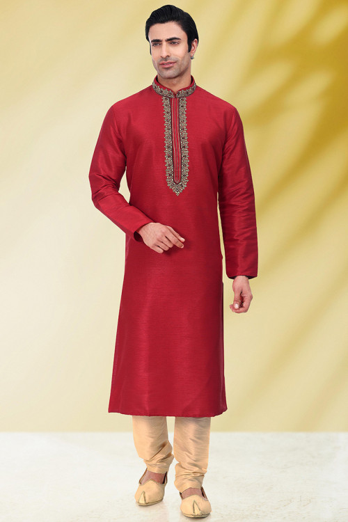 Buy 36 S Size Straight Pant Red Kurta Pajama Online for Men in USA