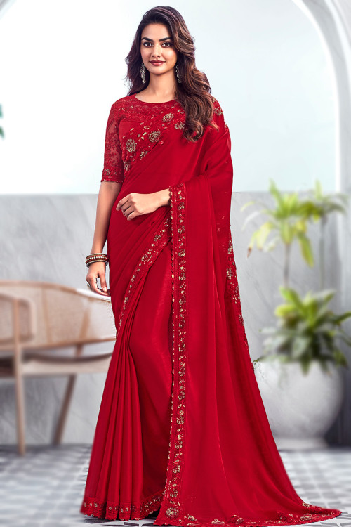 Chiffon sarees for wedding top