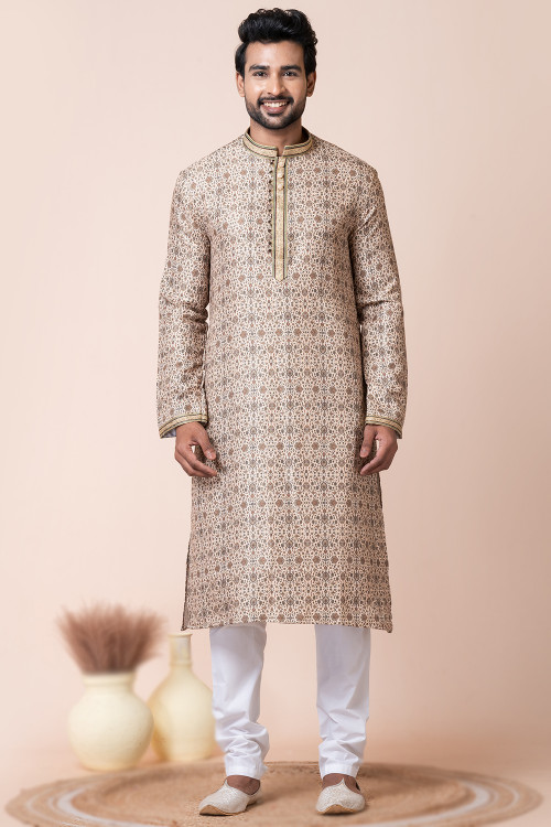 Beige kurta online hot sale