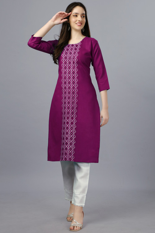 Purple kurtis online hotsell