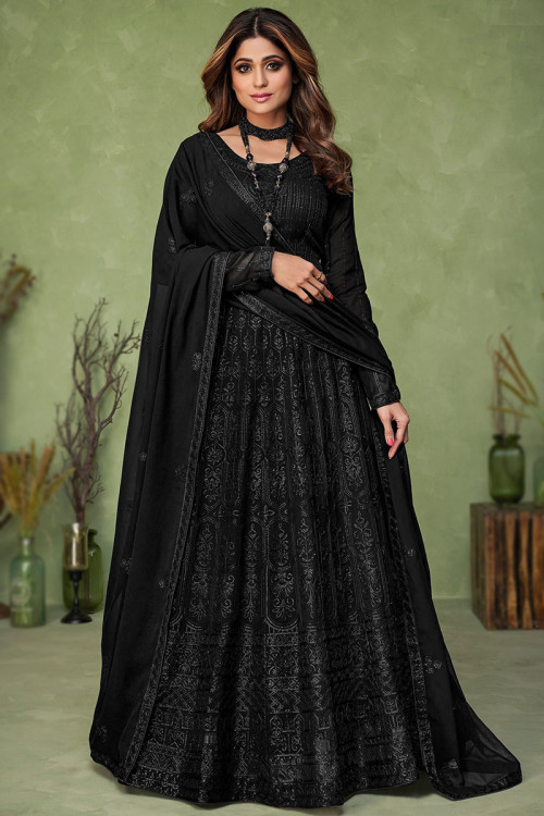 Black Anarkali Suits, Black Anarkali Salwar Kameez and Black Anarkali  Salwar Suits Online Shopping
