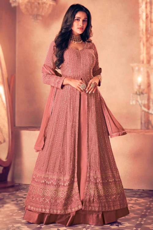Georgette long frock design top