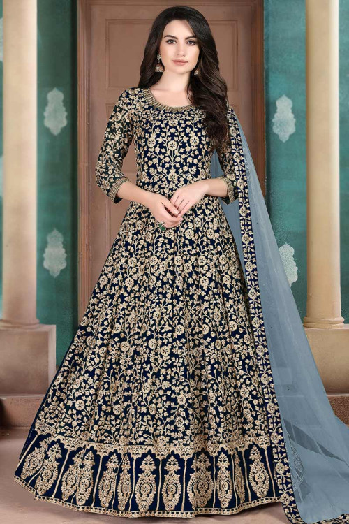 Buy Off White Anarkali Lehengas Online at Best Price: IndianClothStore.com