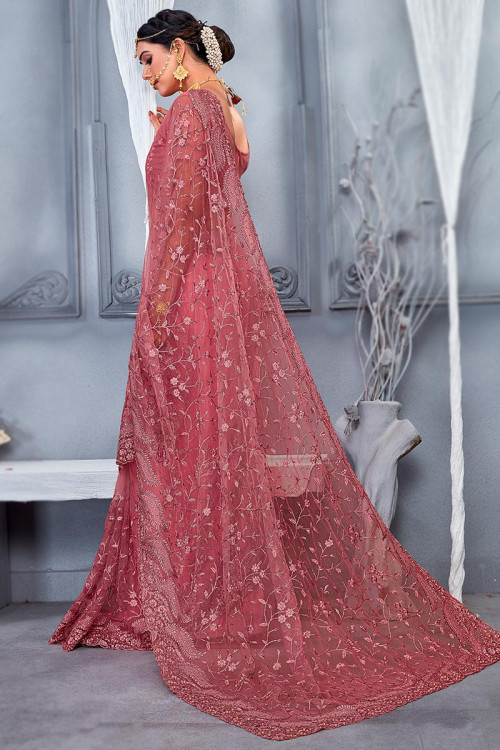 Buy Pink 10 to 20% Discount on Net Sarees Online for Women in UK