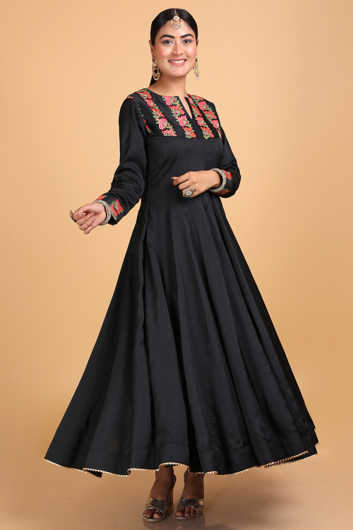 Black Tamsik Anarkali Suit Set main image 0