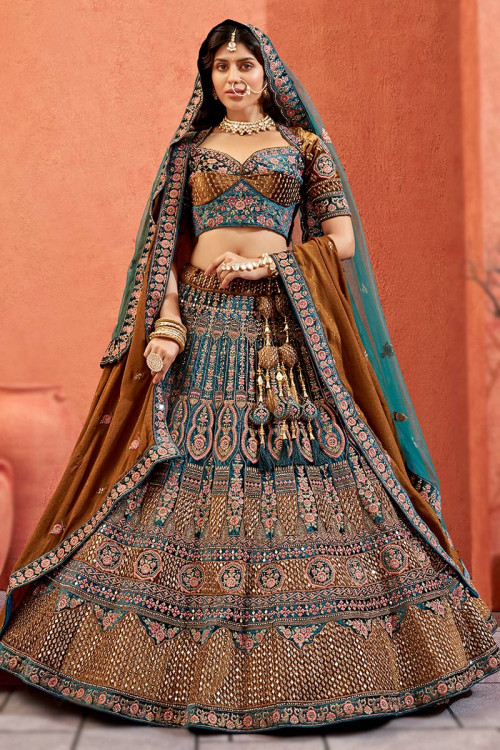 Velvet with dori embroidery work designer Bridal wear heavy work lehenga  choli