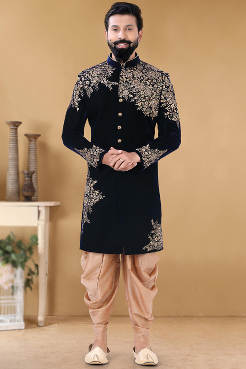 Velvet indo western dresses for male discount