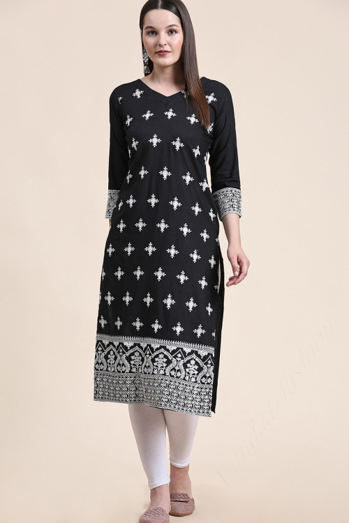 Black & white kurtis hot sale