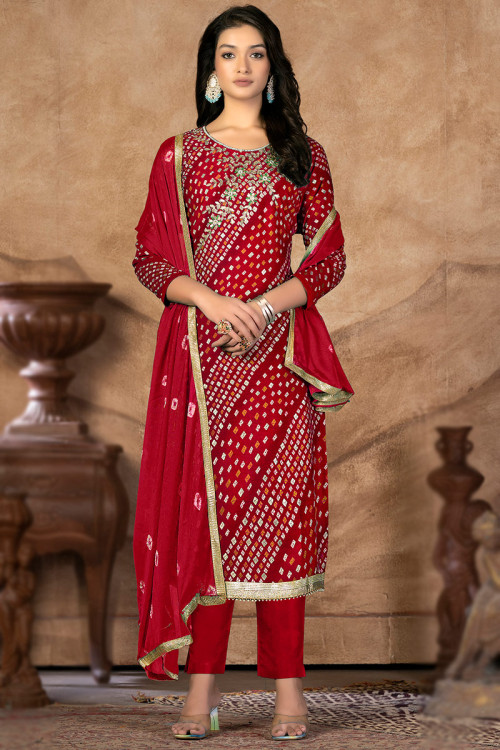 Red cotton salwar kameez top