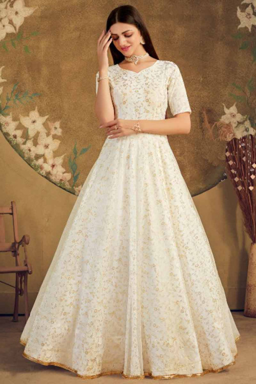 White net frock suit design 2025