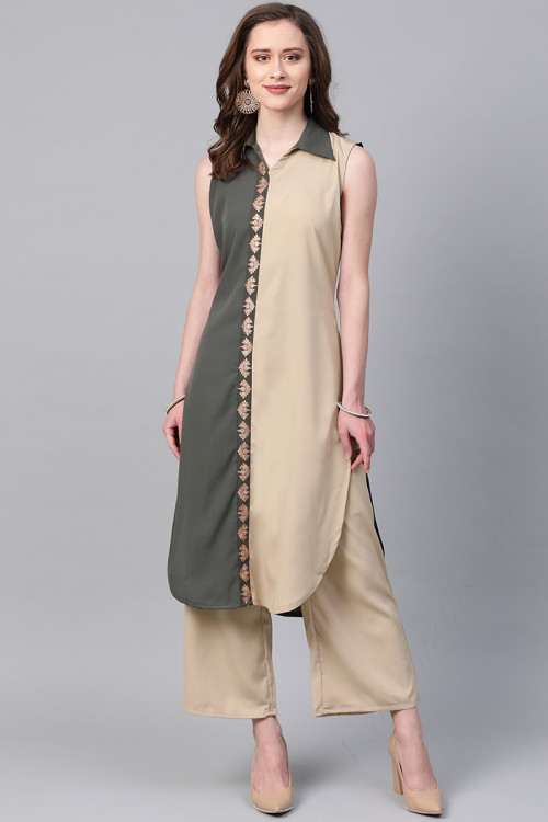 Sleeveless party shop wear kurtis