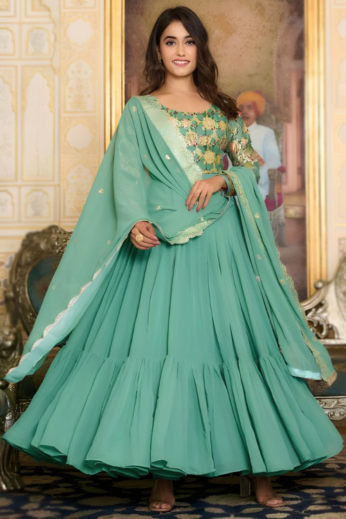 Buy 36 S Size 10 to 20 Discount on Round Neck Indian Gowns Online for Women in UK
