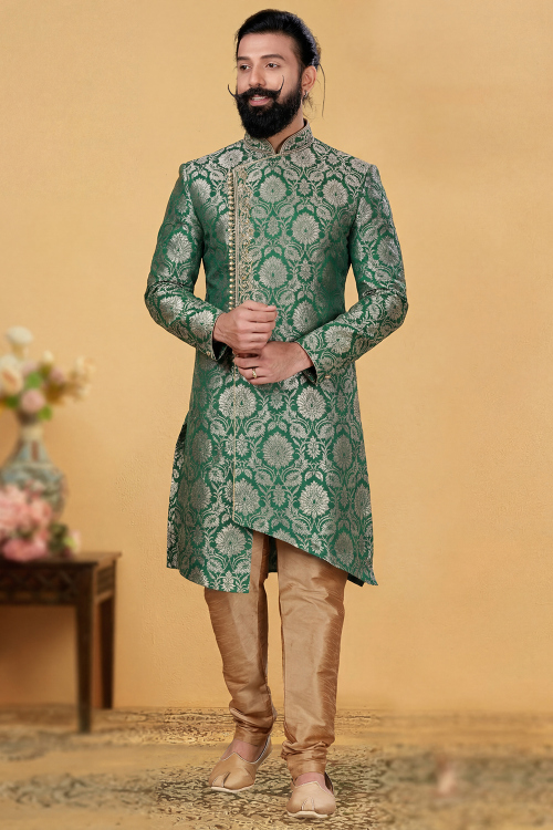 Buy Green Engagement Indian Dresses Online for Men in USA