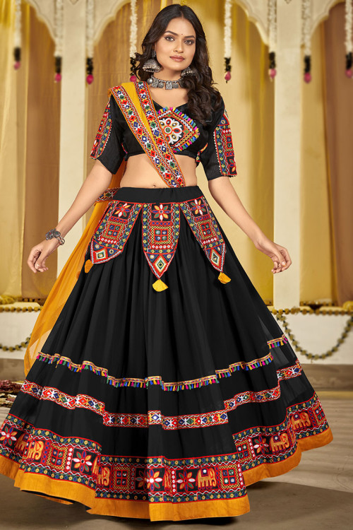 Shop Black Chaniya Choli for Navratri Online Andaaz Fashion