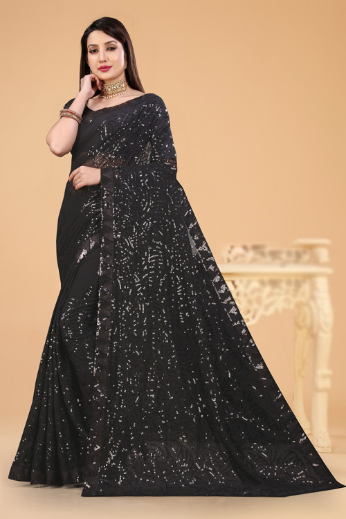 Buy Black Colore Bollywood Style Designer Saree,party Wear Saree,exclusive  Saree Wedding Wear Saree Attractive Sequence Work Saree Online in India -  Etsy