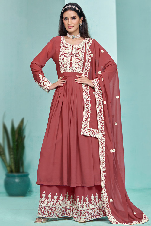 Buy Frock Style Rouge Full Sleeve Plus Size Salwar Kameez Online for Women in France