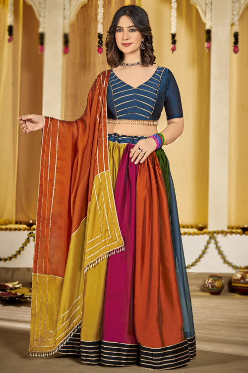 Buy Multi Color Gota Patti Lehenga Choli Online for Women in USA