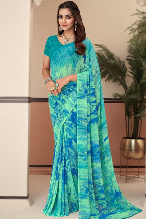 Georgette Multi-Color Printed Casual Wear Saree