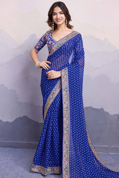 Sari bleu nuit clearance