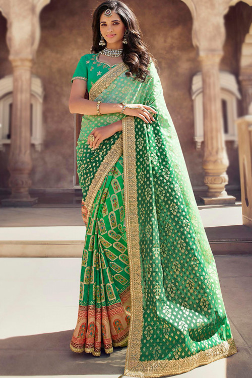 Green Art Silk Woven Zari Traditional Saree 