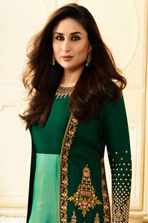 Buy Green Silk With Resham Work Anarkali Suit Online - LSTV02964 ...