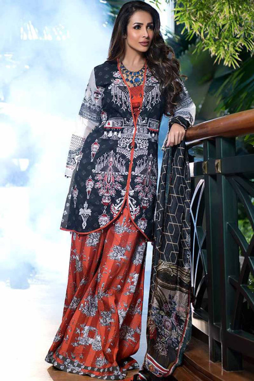 Hand Embroidered Cotton Multi Palazzo Pant Suit