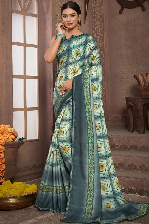 Handloom Saree In Off white and Grey Colour