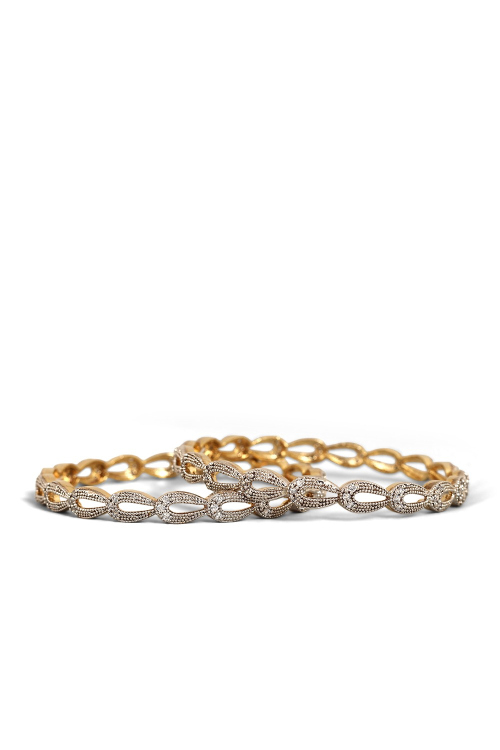 Stone Gold Plated Traditional Bangles 