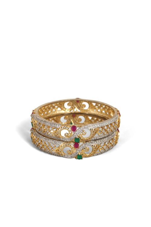 Multi Color Zirconia Kada Traditional Bangles 