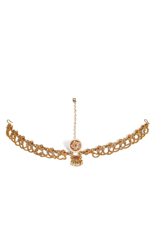 Gold Plated Traditional Matha Patti With Pearl 