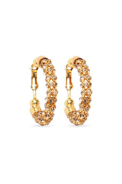  Gold Plated with Cubic Zirchonia Hoop Earrings