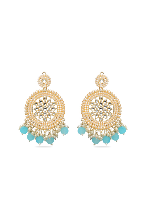 Kundan Pearl Chandbalis in Traditional Style