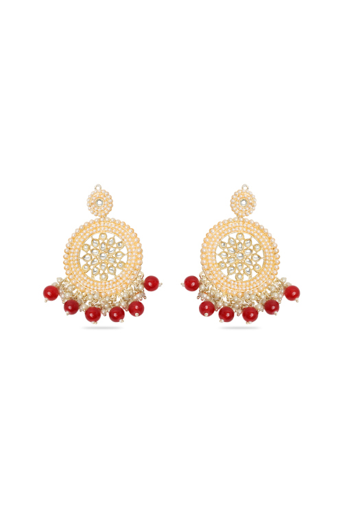 Royal Chandbali Earrings with Kundan Setting