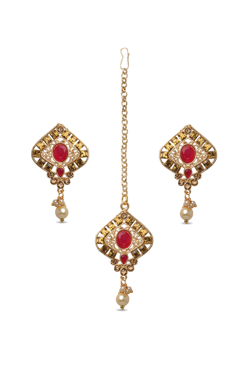  Earrings with Maangtika - Drop Style