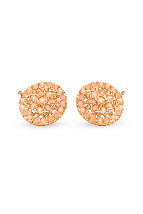 Peach Stone Studded Stud Earrings
