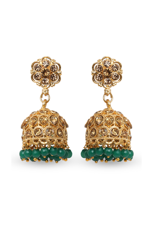  Stone Studded Beaded Earrings