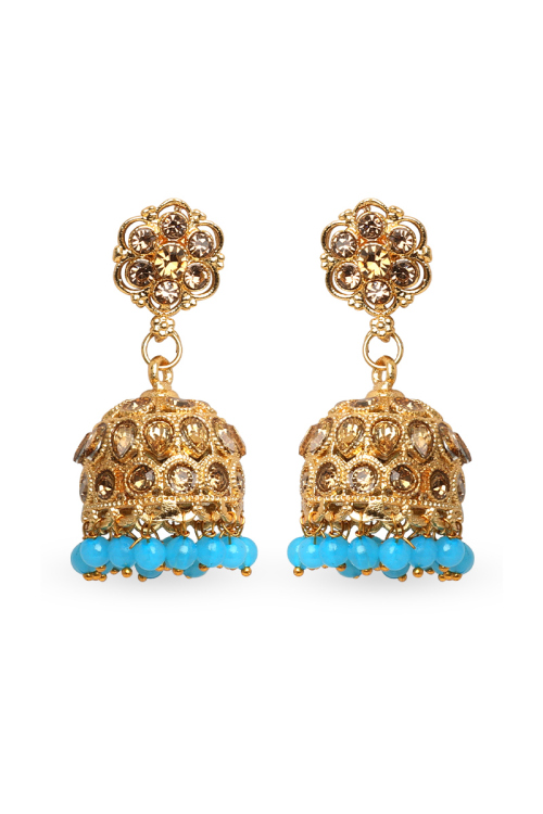 Buy Blue New Year Jhumka Earrings Online for Women in USA