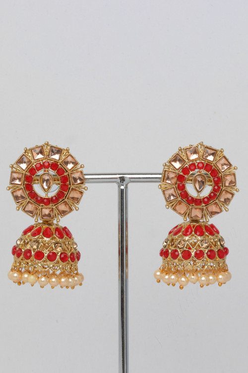 Red Jhumka Earrings Buy Red Jhumka Earrings for Women Online in UK