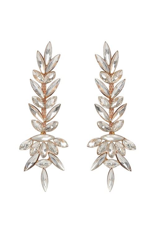 Silver Stone Embellished Copper Drop Earrings